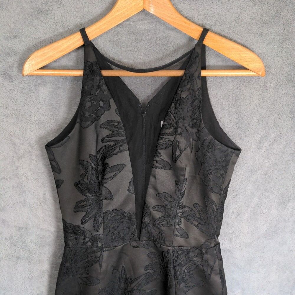 Dress The Population Plunge Kennedy Illusions Mini Dress Sz S Black Cocktail - Picture 4 of 11